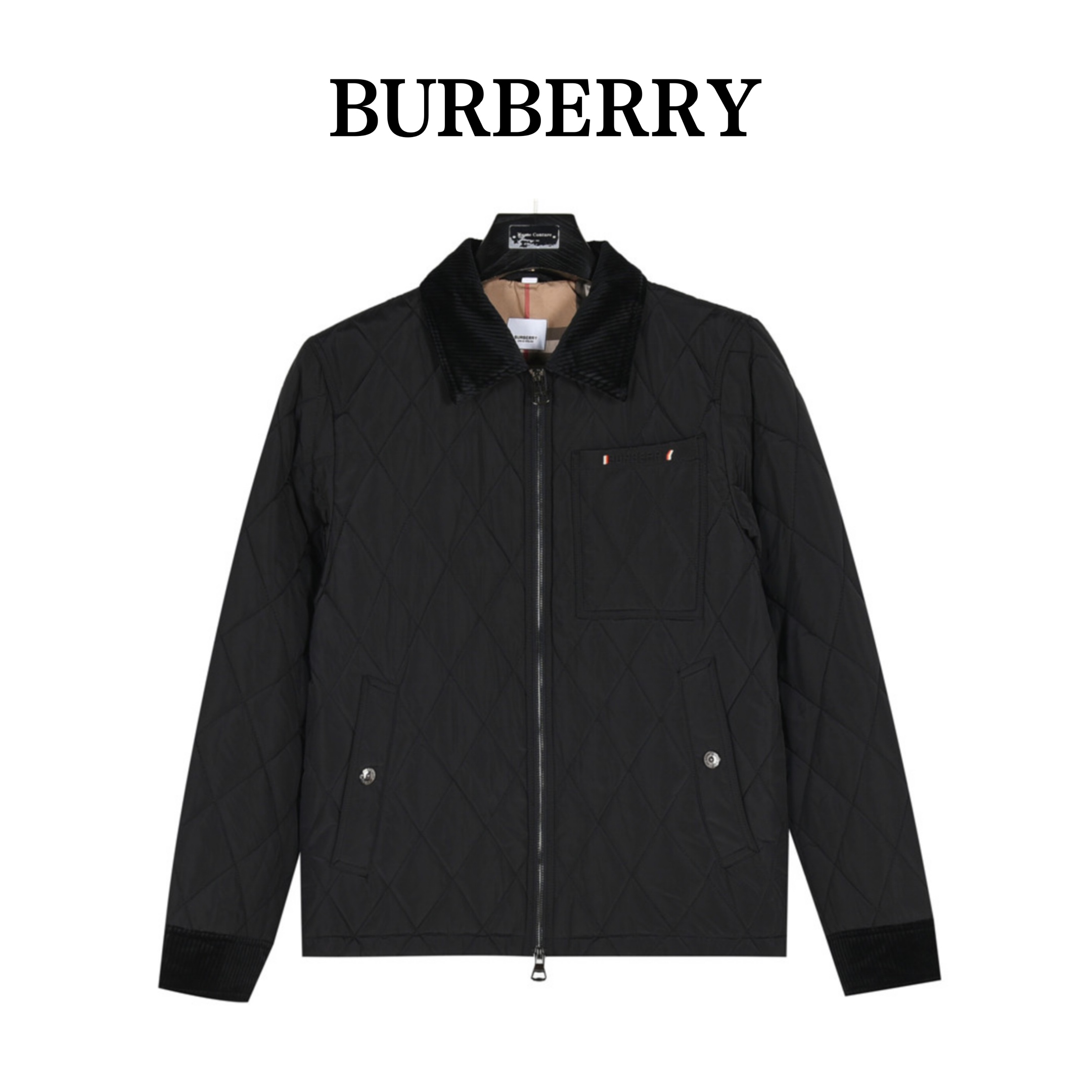 Burberry/巴宝莉 灯芯绒领口薄棉翻领外套