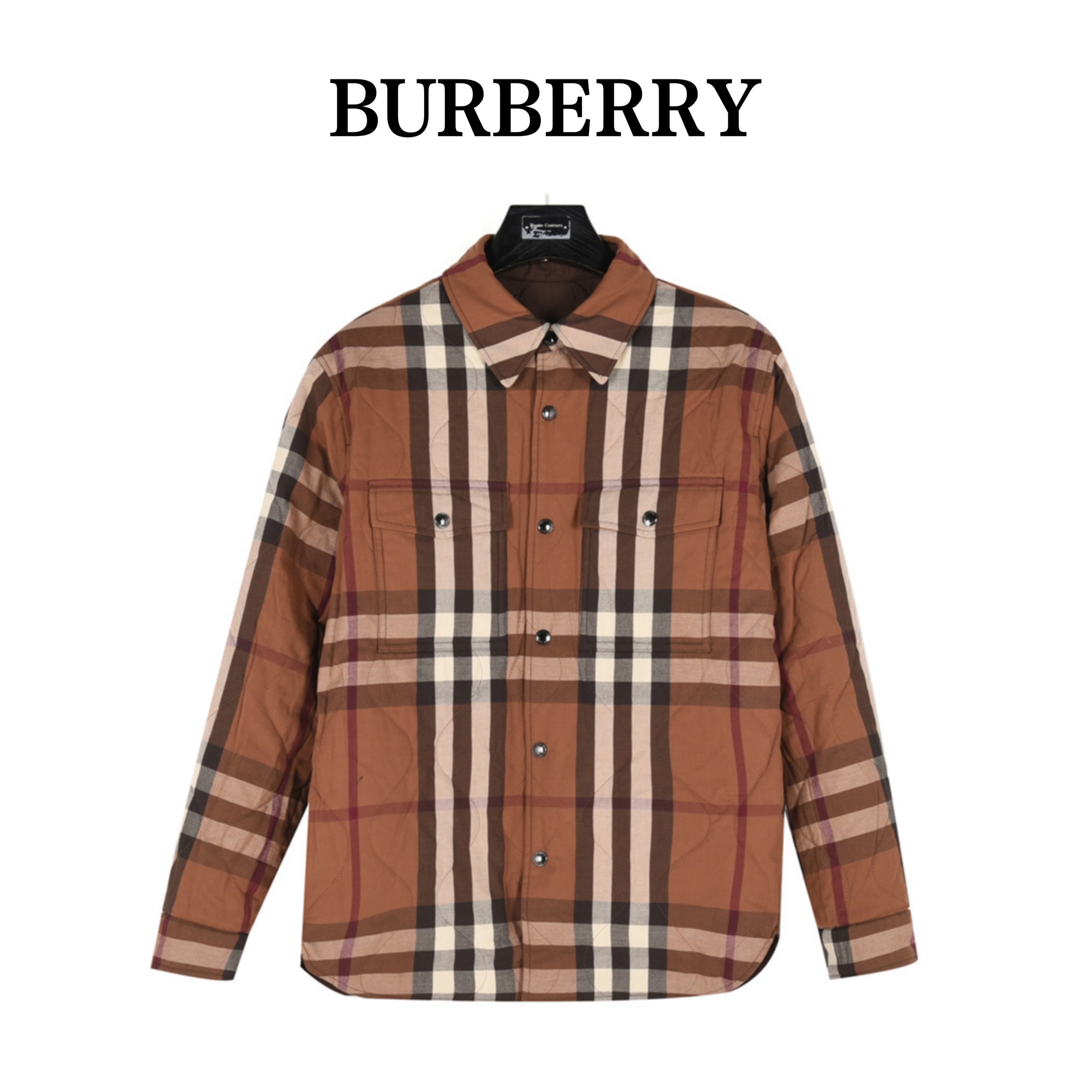 Burberry/巴宝莉 凹形下摆格纹双面棉服外套