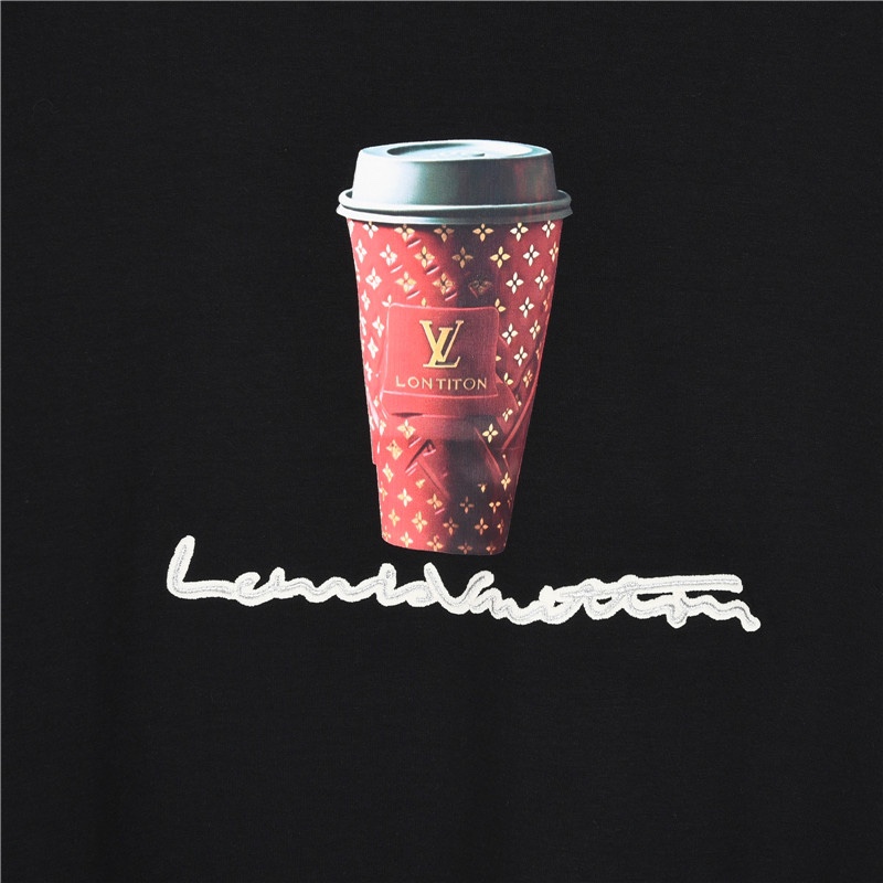 Louis Vuitton/路易威登 24ss 水杯印花及签名logo刺绣长袖T恤