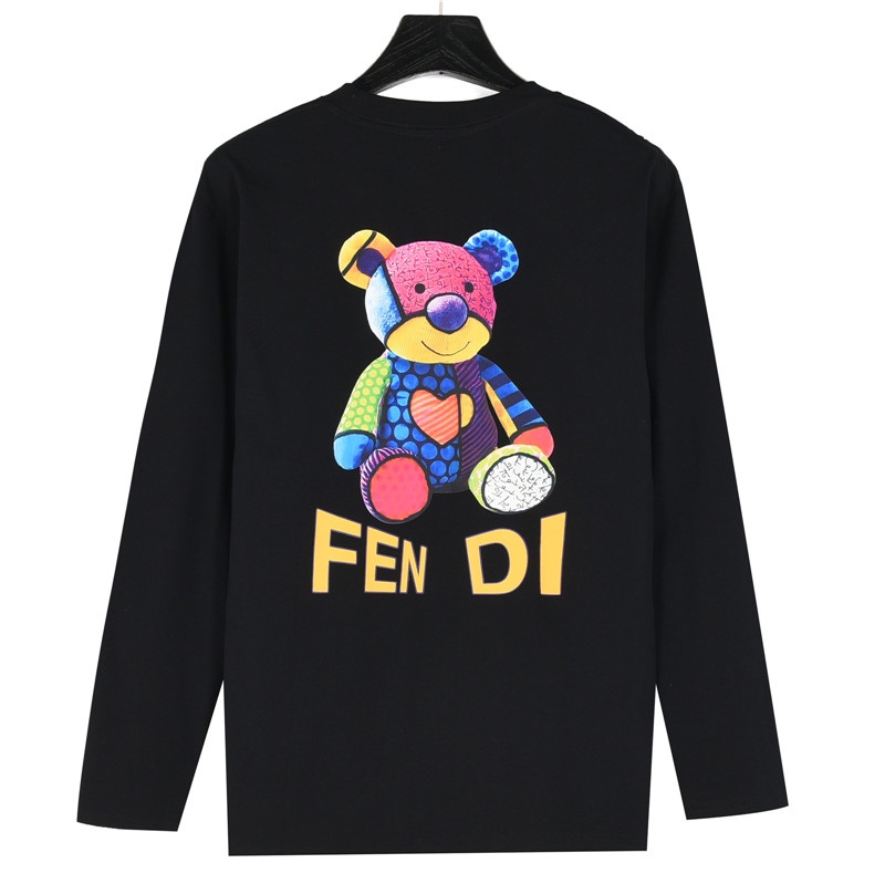 FENDI/芬迪 24Fw 后背小熊印花logo长袖T恤