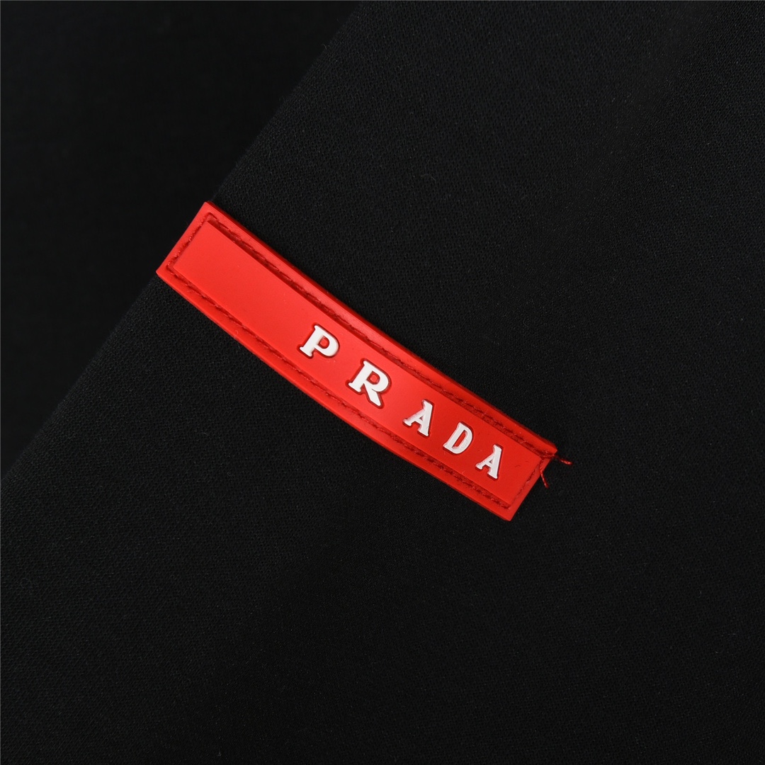 PRADA/普拉达 24Fw 刺绣logo硅胶饰条长袖T恤