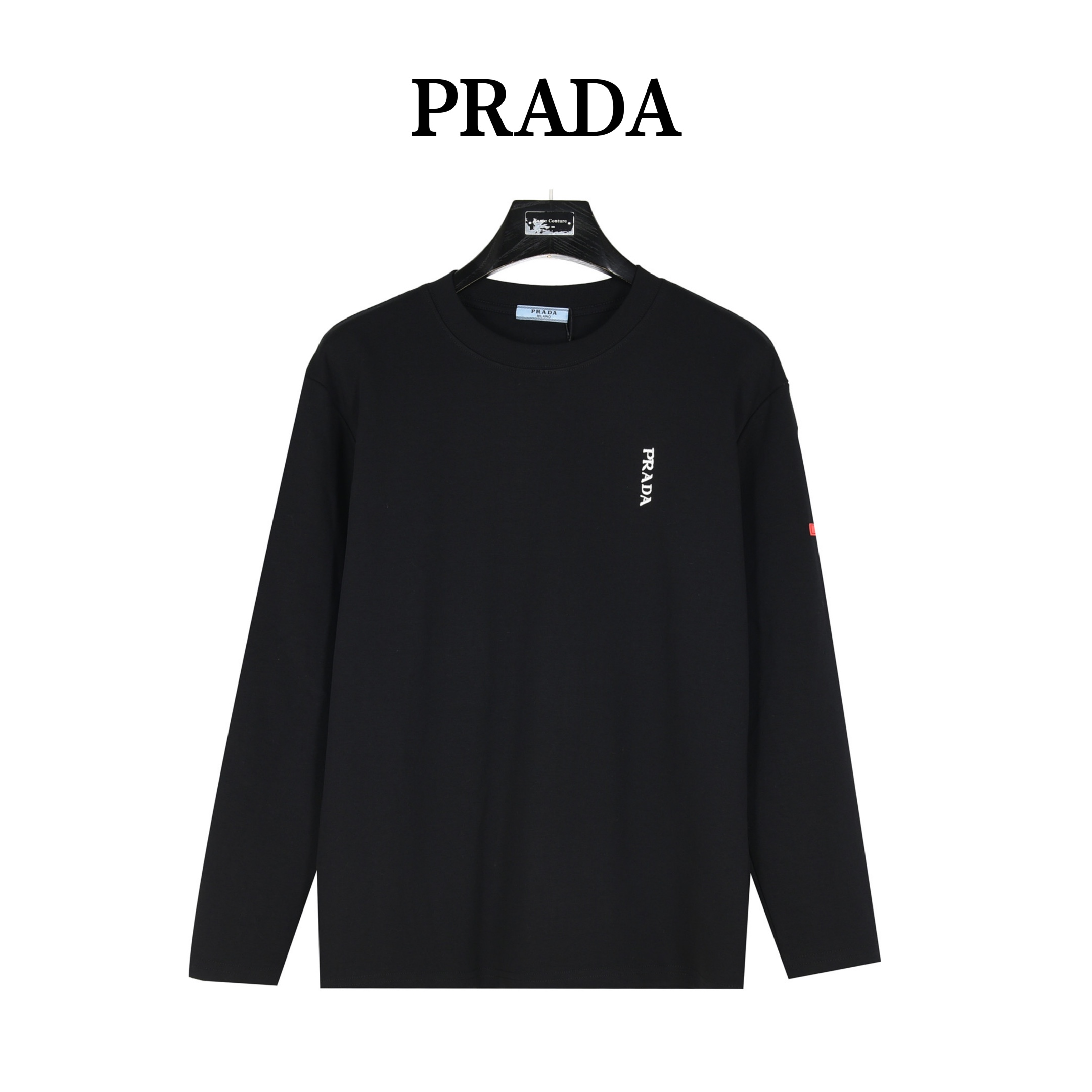 PRADA/普拉达 24Fw 刺绣logo硅胶饰条长袖T恤