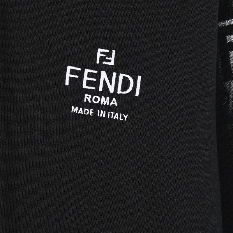 Fendi/芬迪 24Fw 胸前刺绣字母及侧边双F织带连帽卫衣