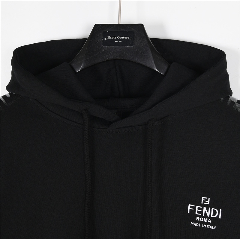 Fendi/芬迪 24Fw 胸前刺绣字母及侧边双F织带连帽卫衣