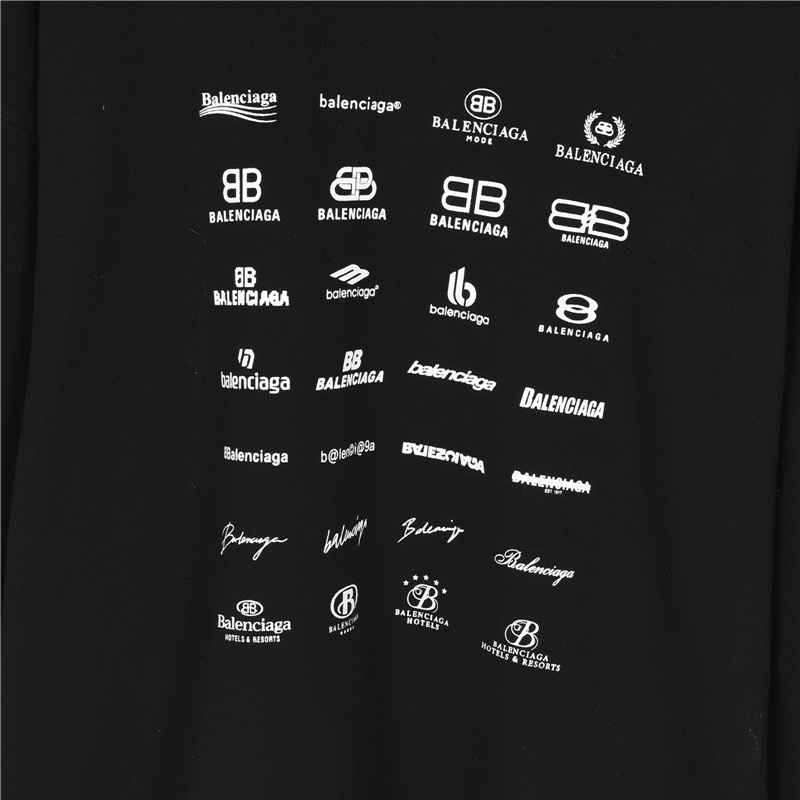 Balenciaga/巴黎世家 经典满印logo集合连帽卫衣