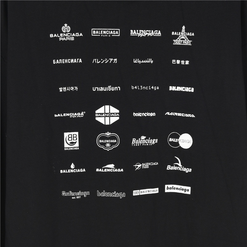 Balenciaga/巴黎世家 经典满印logo集合连帽卫衣