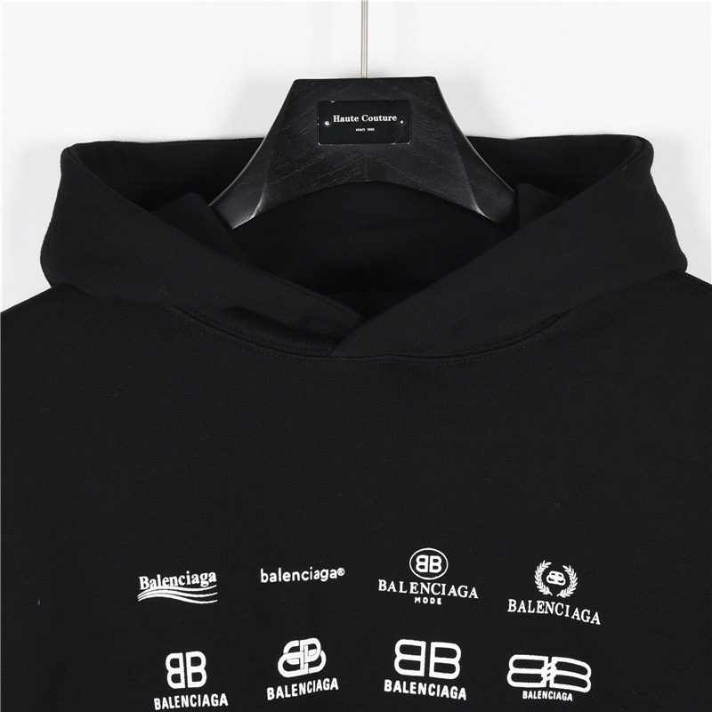 Balenciaga/巴黎世家 经典满印logo集合连帽卫衣