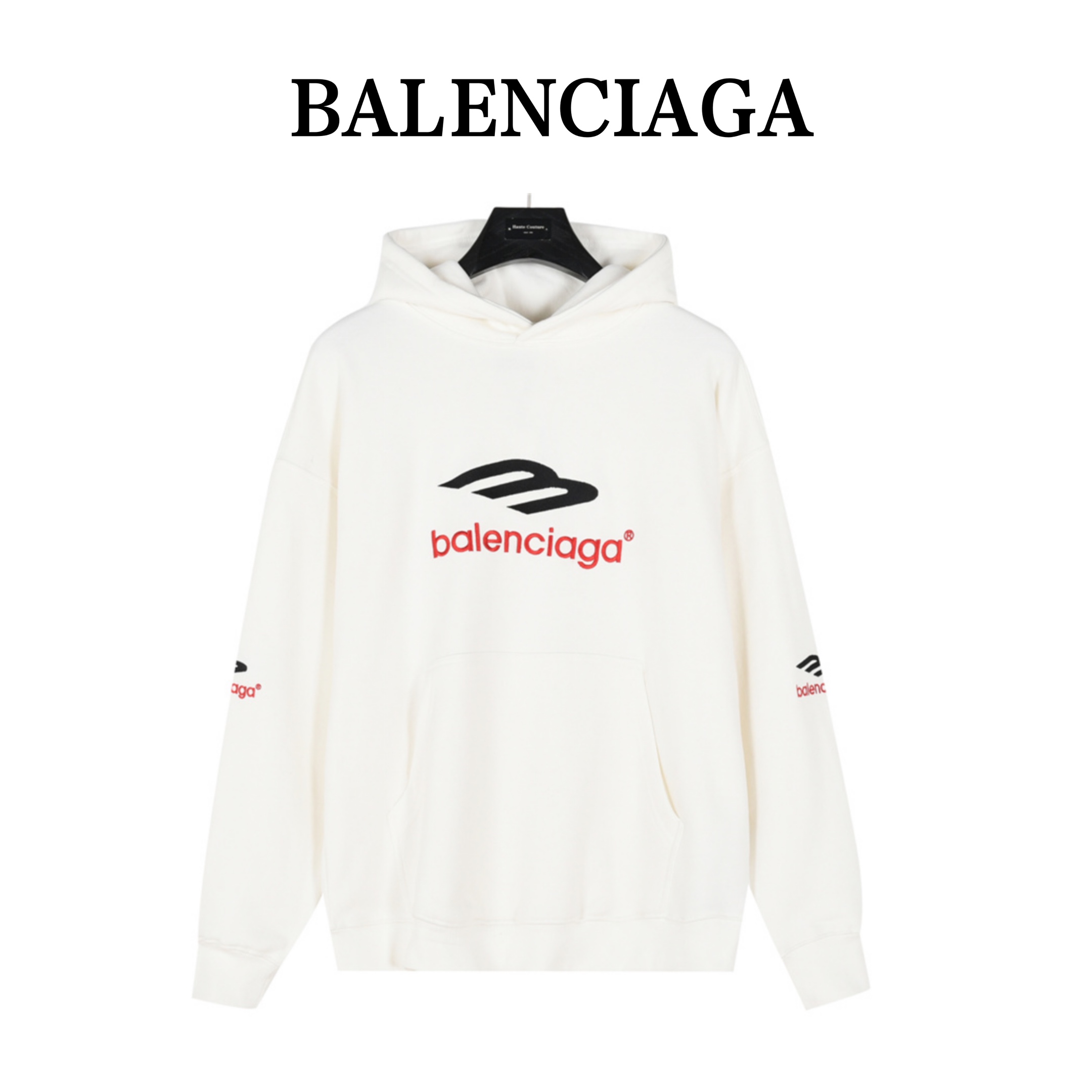 Balenciaga /巴黎世家 3B SPORTS ICON大廓形刺绣连帽卫衣