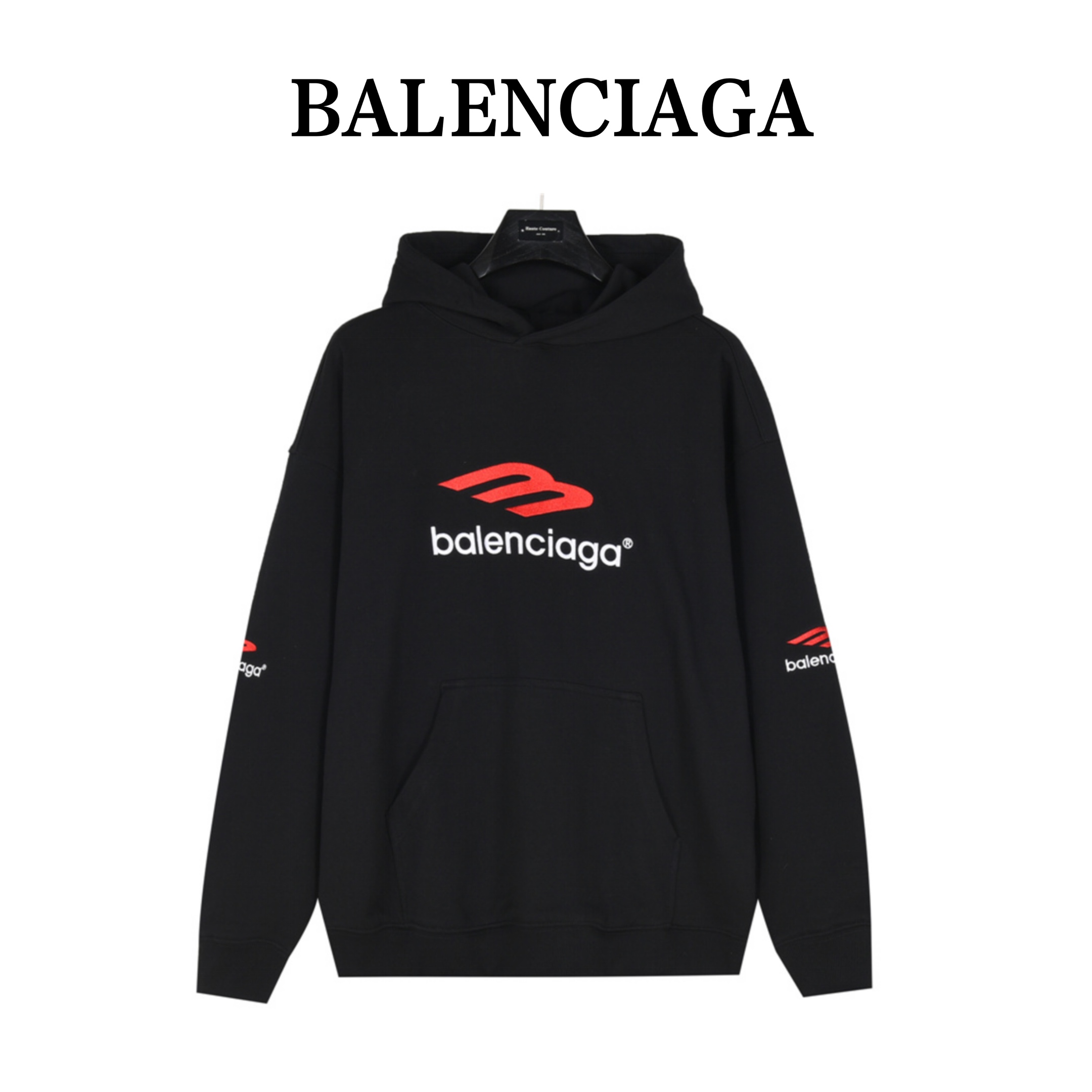 Balenciaga /巴黎世家 3B SPORTS ICON大廓形刺绣连帽卫衣