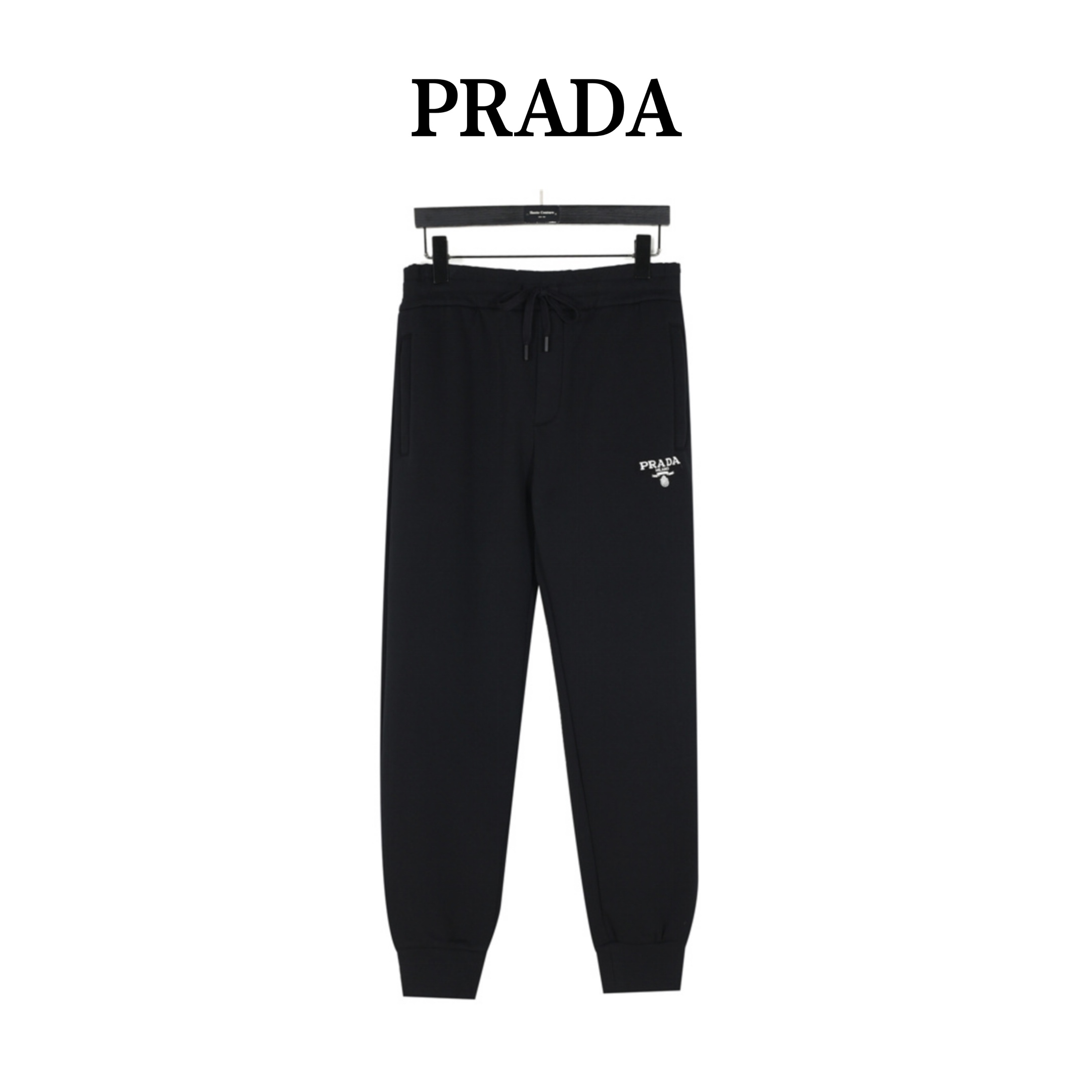 Prada/普拉达 24Fw 前后幅刺绣logo加绒长裤 经典刺绣logo设计