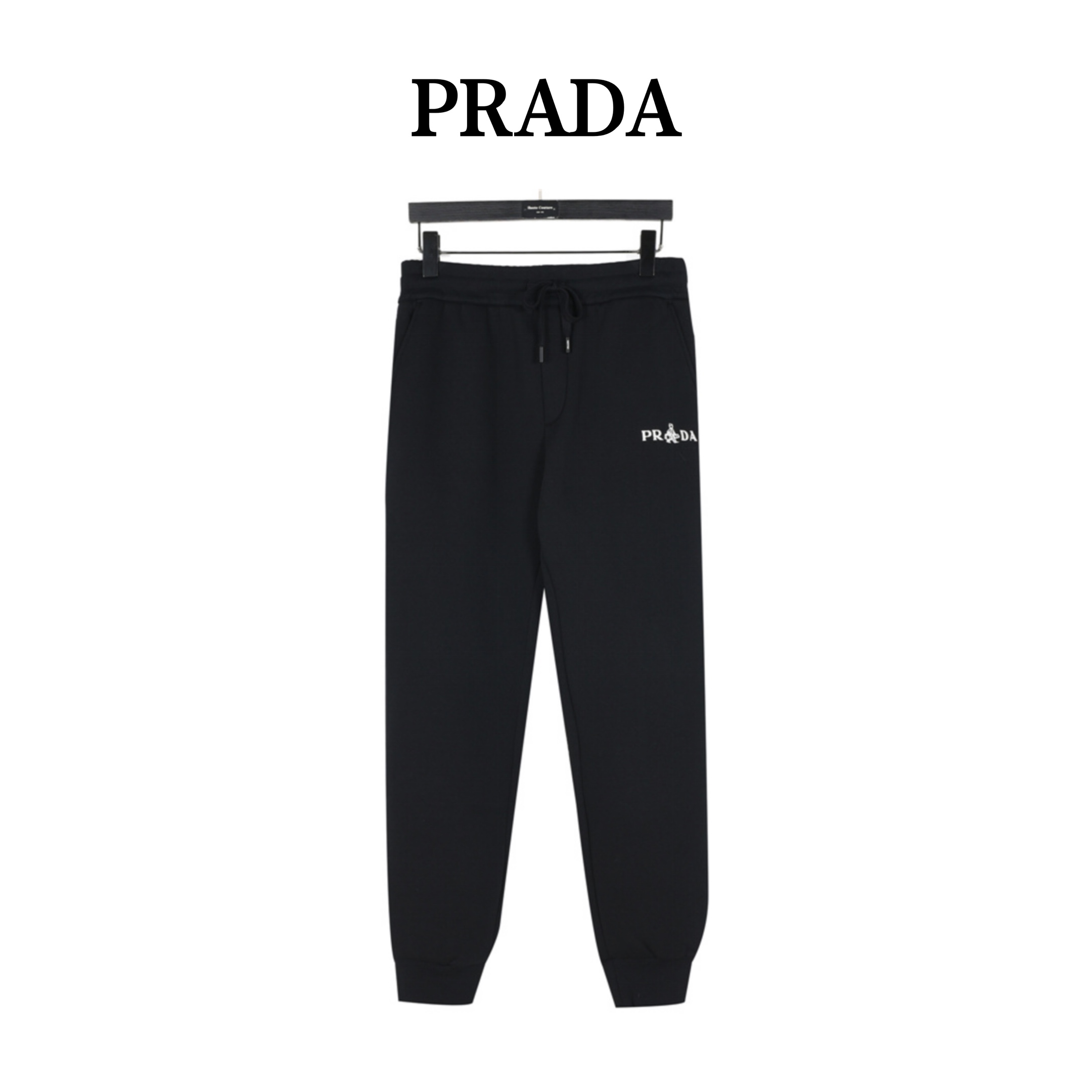 Prada/普拉达 24Fw 刺绣金属三角标压胶口袋加绒长裤