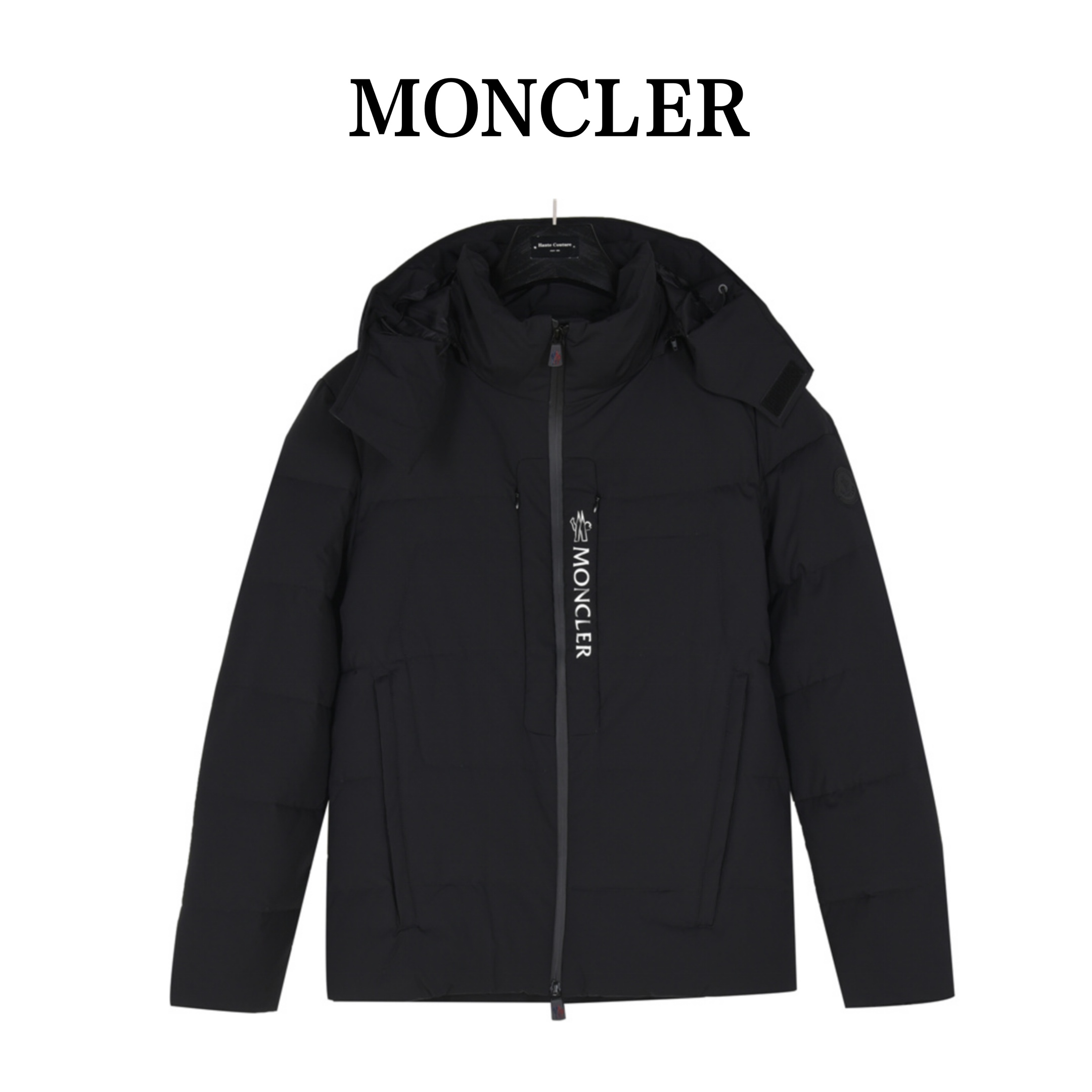 Moncler/蒙口 24FW 黑标门襟logo字母连帽羽绒服