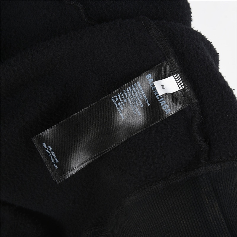 Balenciaga/巴黎世家 24Fw 双B比特币烫钻加绒连帽卫衣