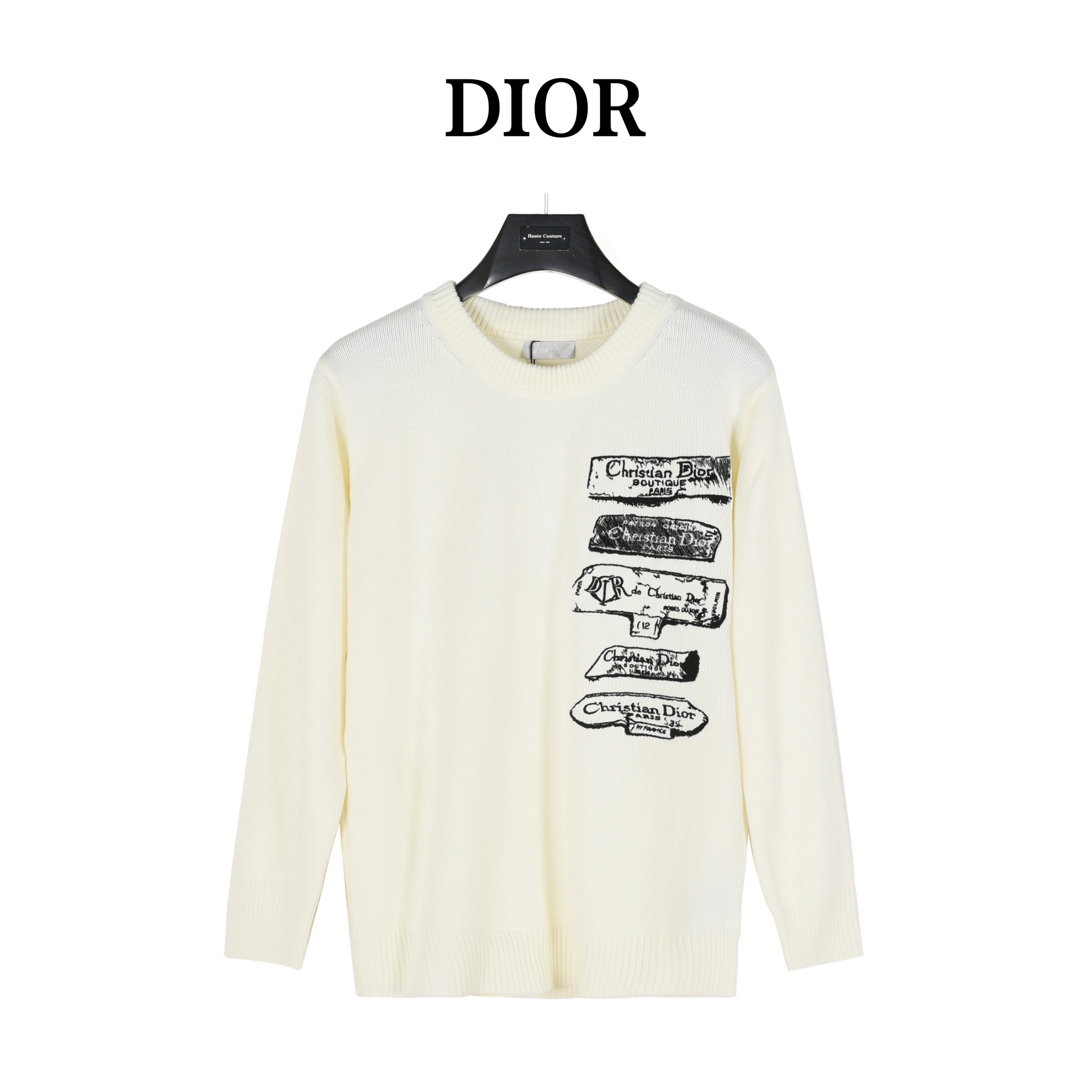 本地自取💰260(支持放店)
Dior/迪奥 24Fw Archives Labels标志刺绣针织套头毛衣
这款针织衫饰以 Dior Archives Labels 标志刺绣,焕新诠释 Dior 品牌标签。
采用黑色绵羊毛平纹针织面料精心制作,搭配罗纹圆领、底边和袖口。款式经典,
可为春季造型带来温暖的穿着体验。
胸前饰以 Dior Archives Labels 刺绣
罗纹圆领、袖口和底边
男女同款,微落肩版型,值得入手的一件精品毛衣!!
颜色:米白,黑色
size:S-L