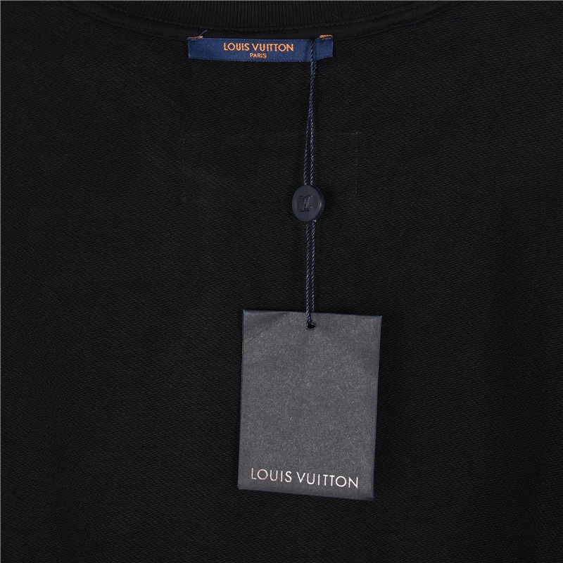 Louis Vuitton/路易威登 25Fw 渐变小飞机印花圆领卫衣 白色 黑色