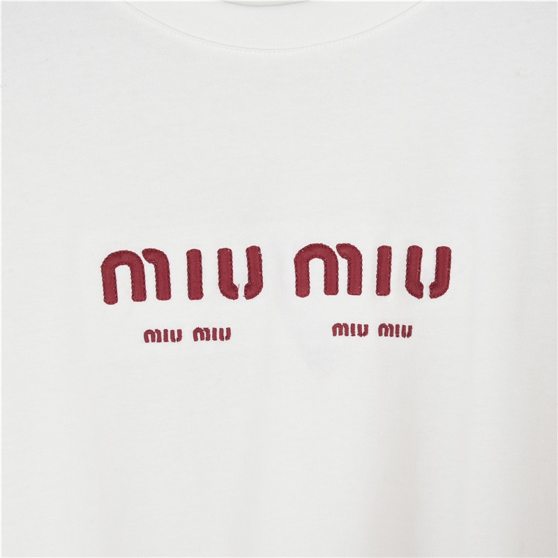 Miumiu/缪缪 24Fw 胸前logo刺绣图案长袖T恤