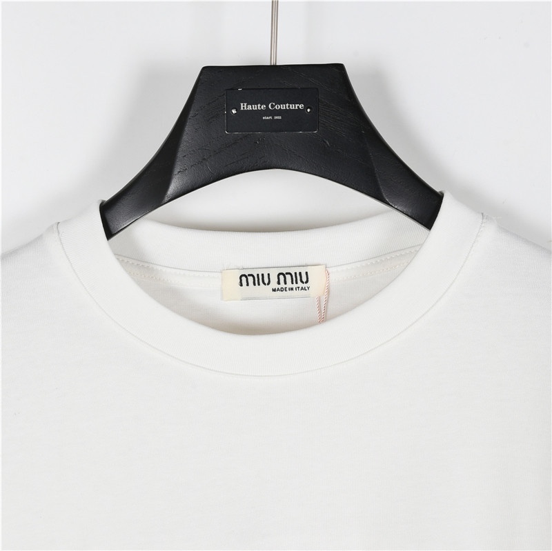 Miumiu/缪缪 24Fw 胸前logo刺绣图案长袖T恤