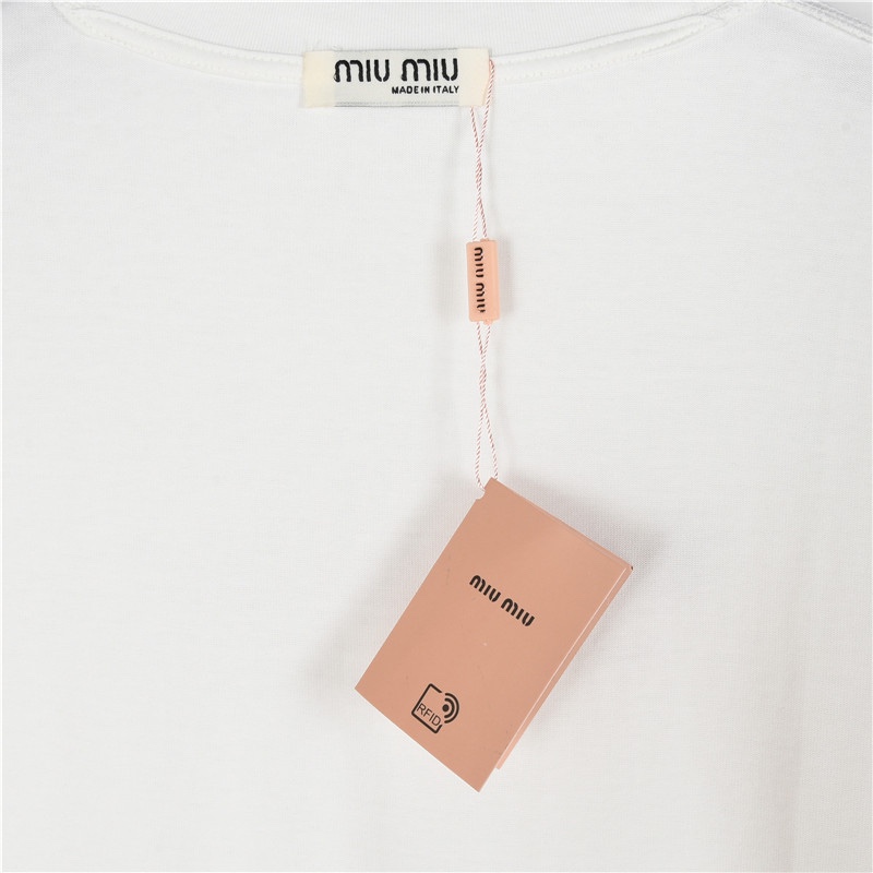 Miumiu/缪缪 24Fw 胸前logo刺绣图案长袖T恤