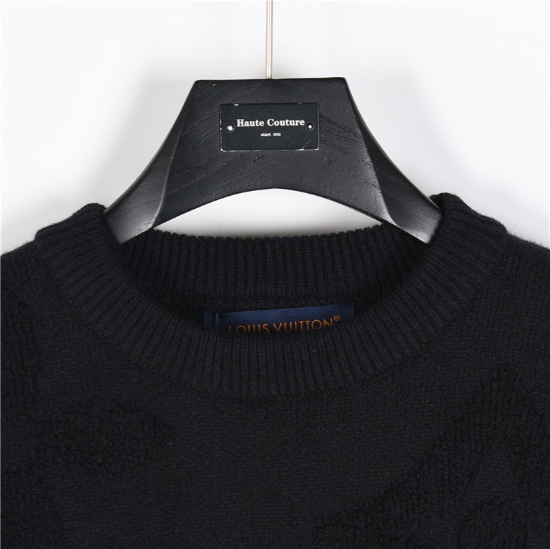 Louis Vuitton/路易威登 24Fw 暗纹老花四叶草大Logo嵌花套头毛衣