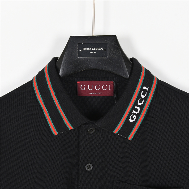 Gucci/古驰领口字母短袖Polo衫