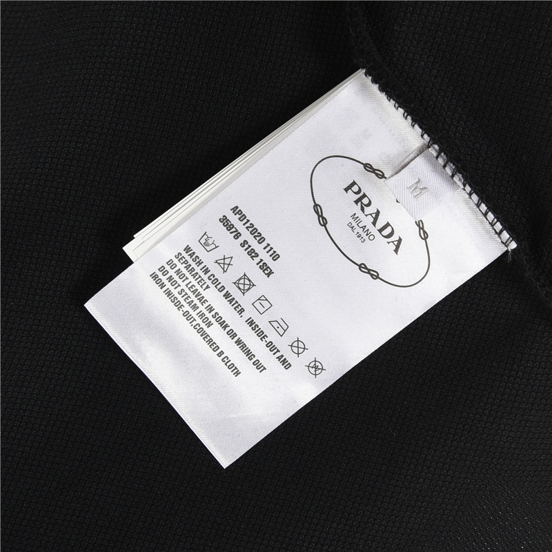Prada/普拉达 25SS新款红条半拉链短袖POLO衫