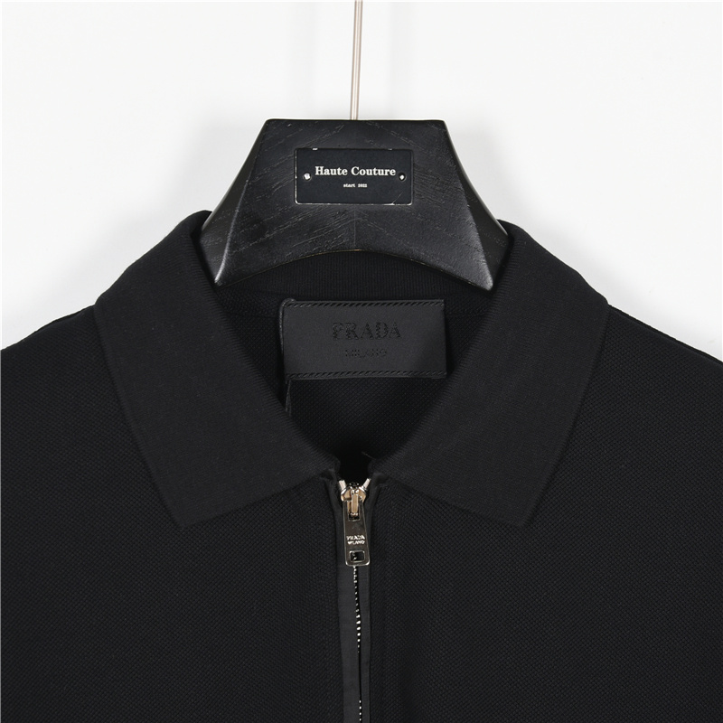 Prada/普拉达 25SS新款经典三角标半拉链短袖POLO衫