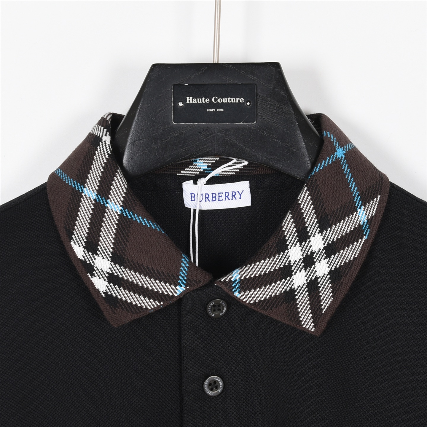 Burberry/巴宝莉 25SS新款领口格纹短袖POLO衫