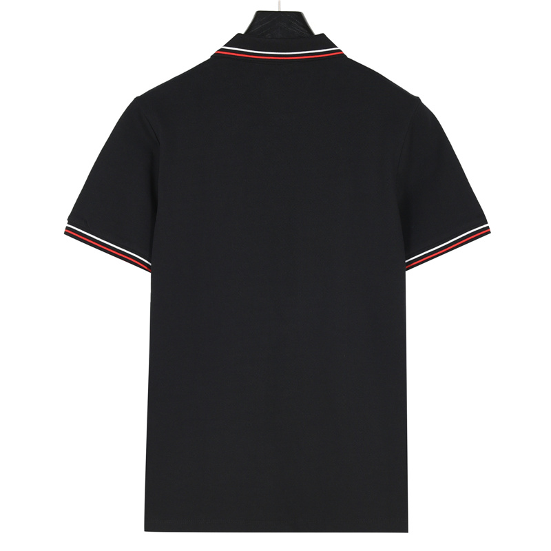 Prada/普拉达 25SS撞色条纹胸前刺绣logo短袖polo衫