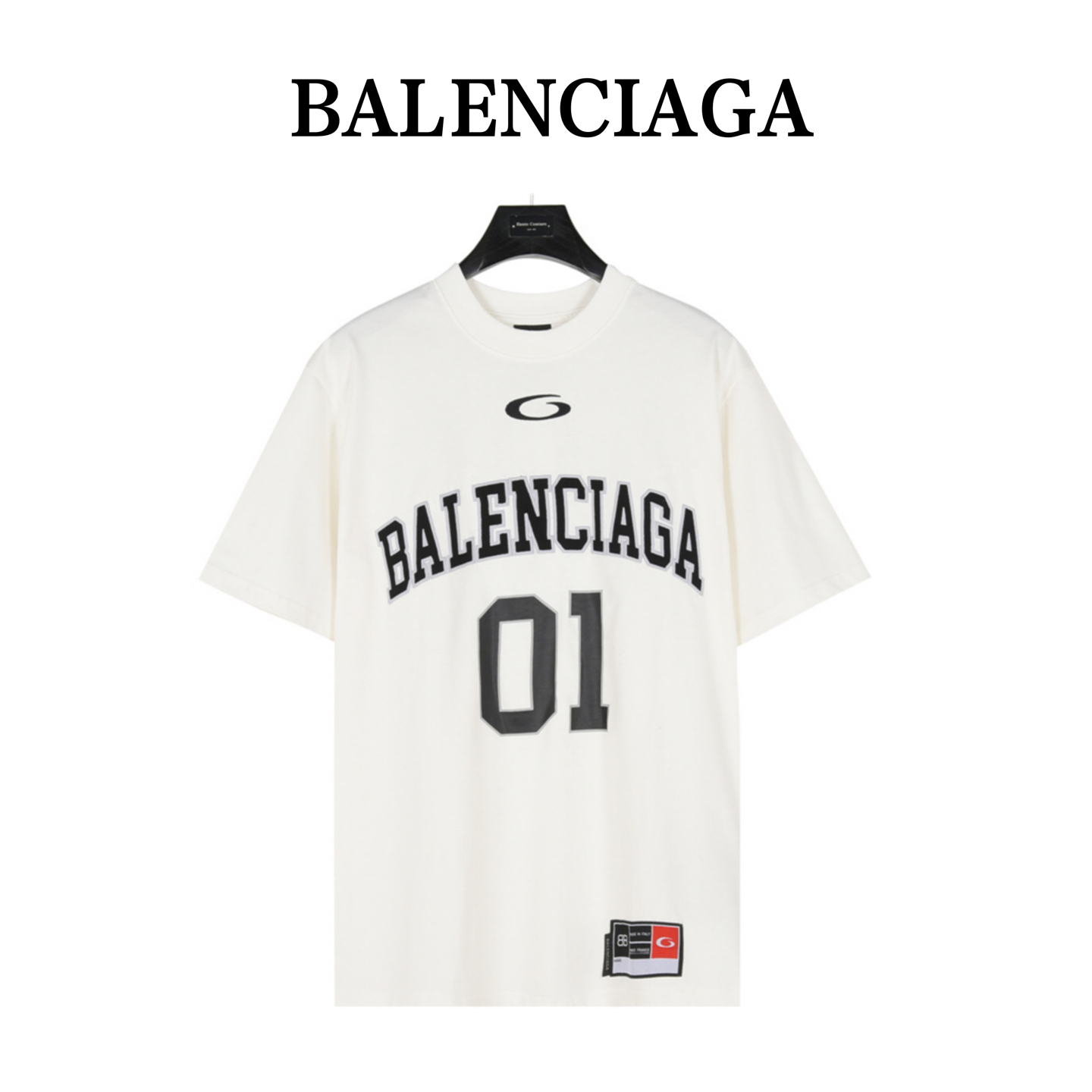 Balenciaga/巴黎世家 新款刺绣01号篮球短袖