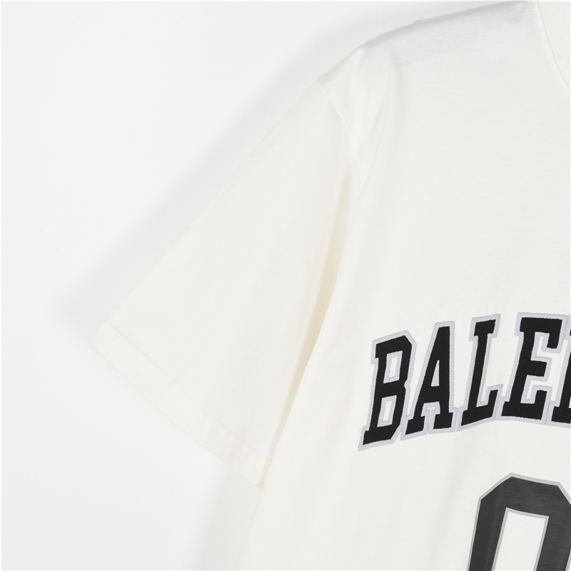Balenciaga/巴黎世家 新款刺绣01号篮球短袖