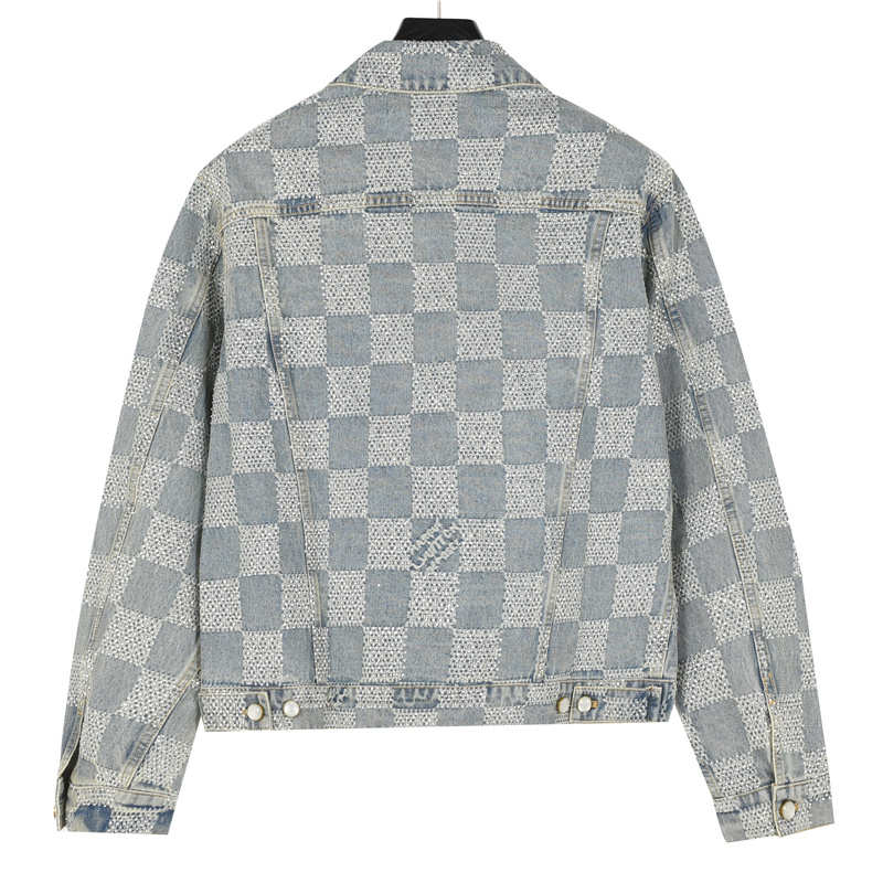 LouisVuitton/路易威登 24SS 格纹老花烫钻牛仔外套