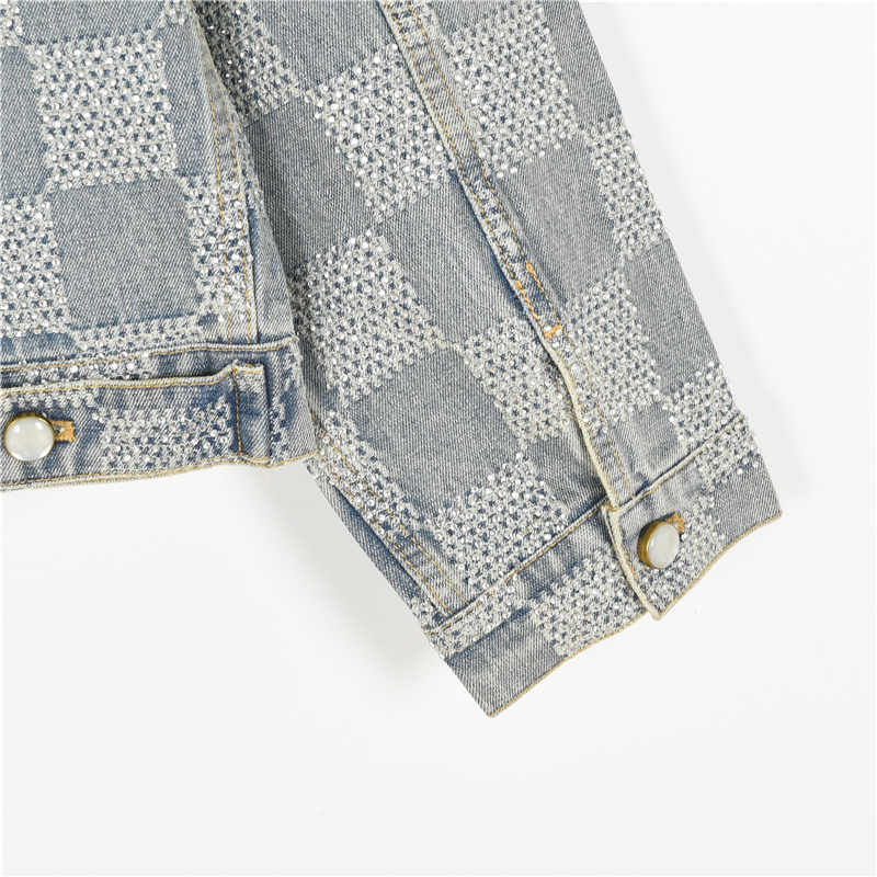 LouisVuitton/路易威登 24SS 格纹老花烫钻牛仔外套