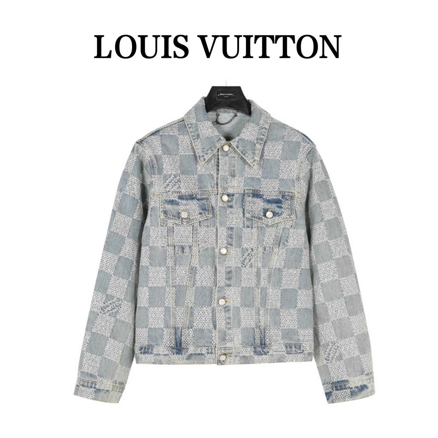 LouisVuitton/路易威登 24SS 格纹老花烫钻牛仔外套
