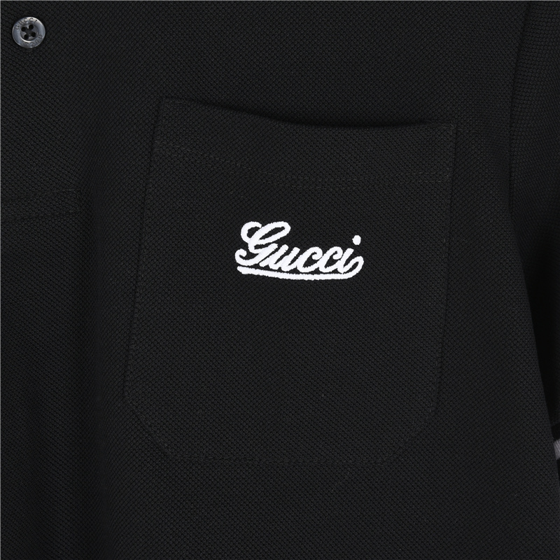 Gucci/古驰 胸口刺绣字母口袋短袖Polo衫