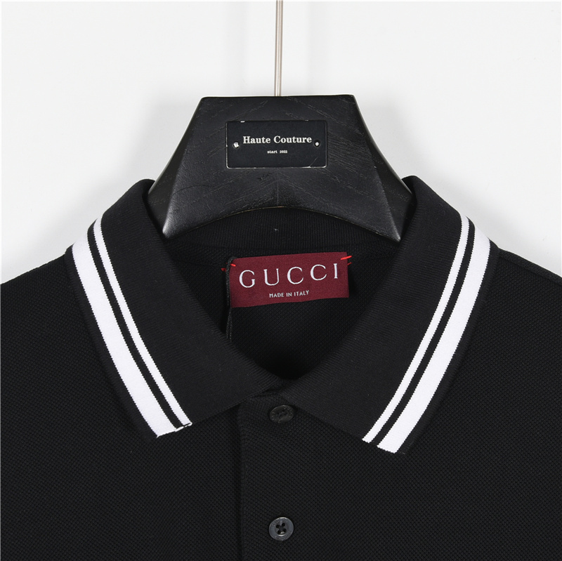 Gucci/古驰 胸口刺绣字母口袋短袖Polo衫