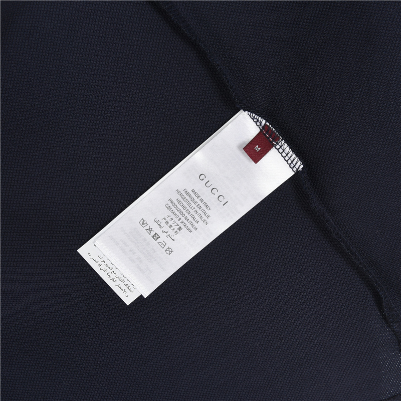 Gucci/古驰 25SS 领口拼接撞色短袖Polo衫 黑色 灰色