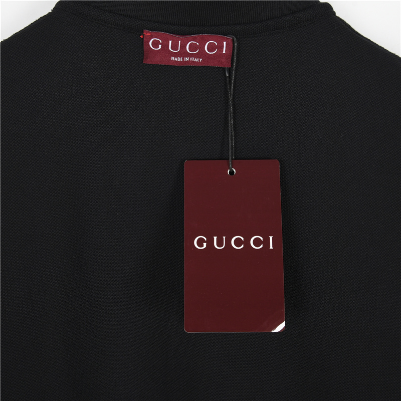 Gucci/古驰 25SS 口袋双G刺绣领口撞色短袖Polo衫