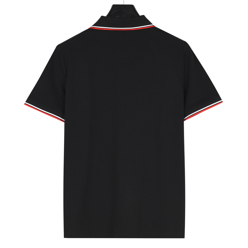 Prada/普拉达 胸口袋硅胶饰条短袖Polo衫 胸前经典皮标字母logo