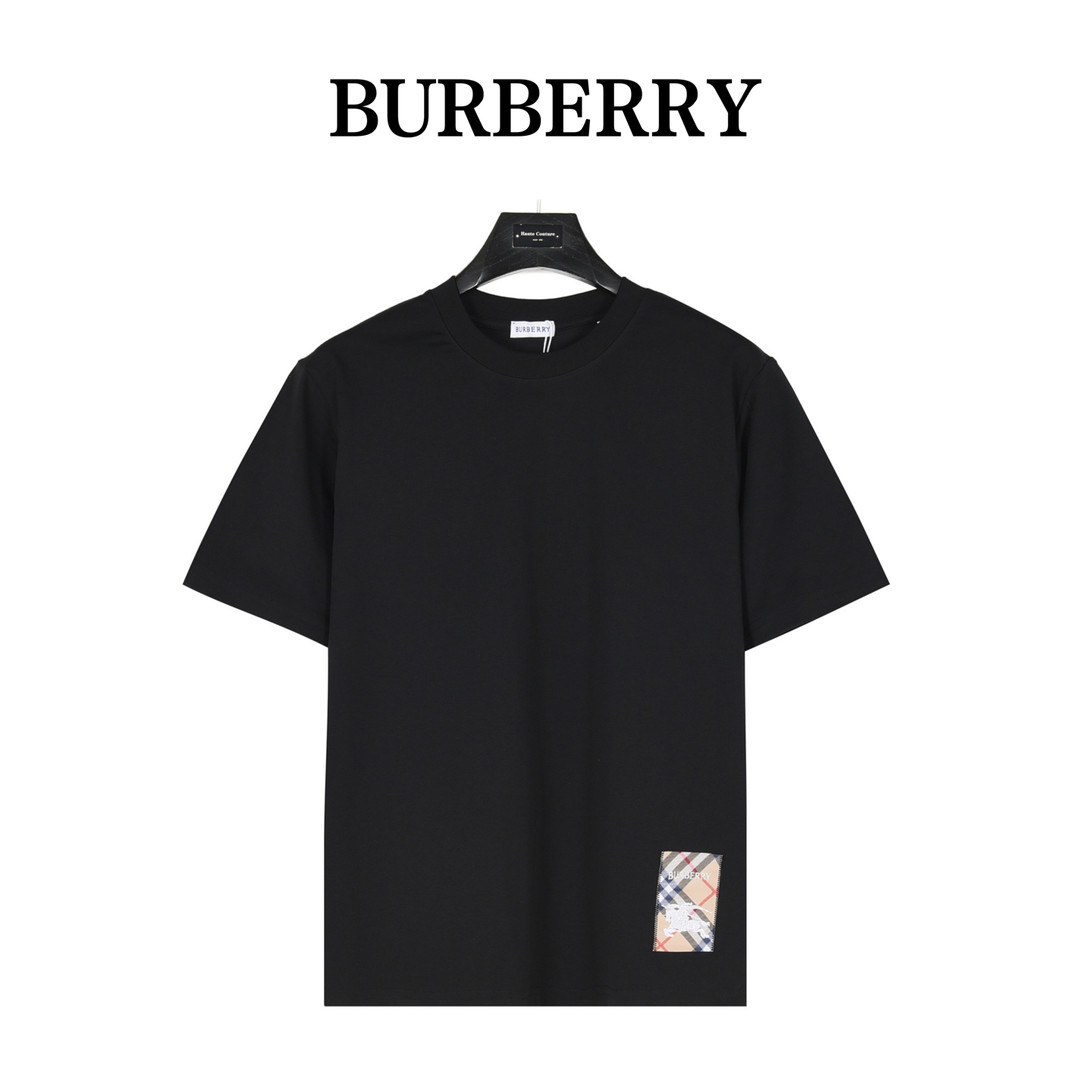 Burberry/巴宝莉 25ss 下摆格纹战马贴布短袖