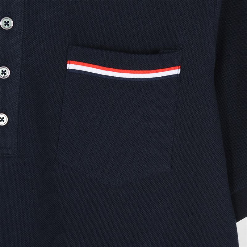 ThomBrowne/汤姆布朗 经典口袋织带短袖polo衫