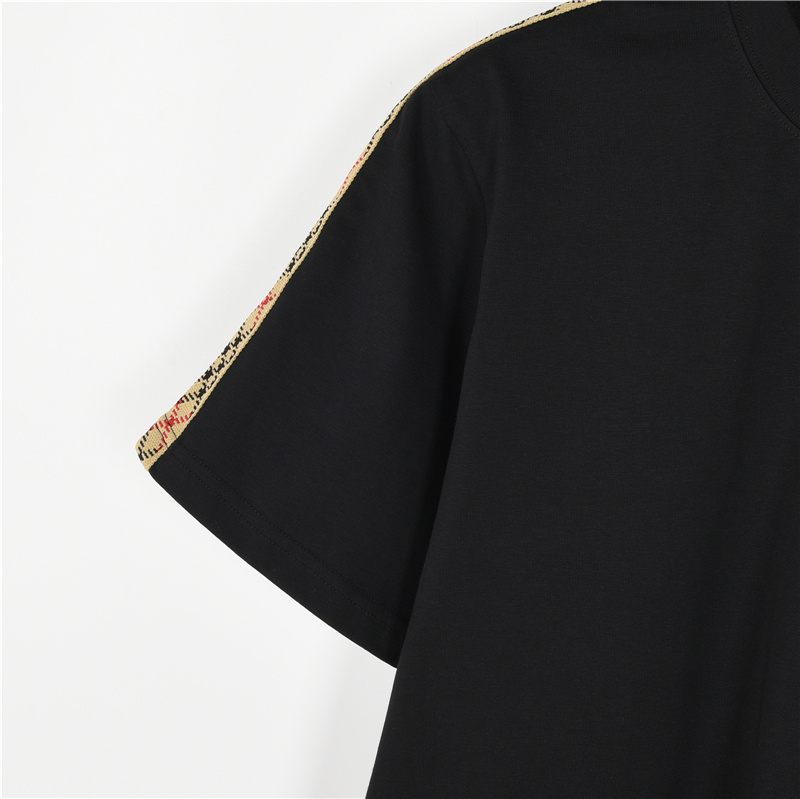 Burberry/巴宝莉 肩膀拼接交叉格纹短袖