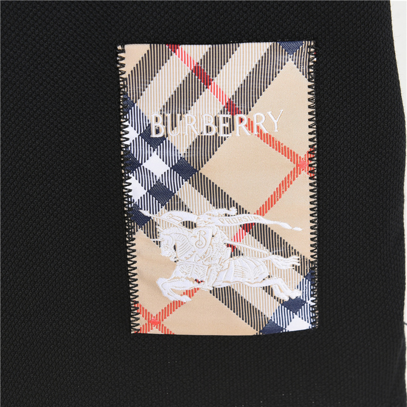 Burberry/巴宝莉BBR 下摆贴布战马短袖polo衫