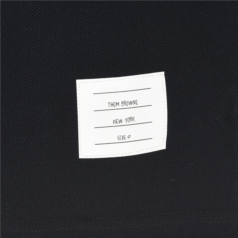 ThomBrowne/汤姆布朗 基础款织带短袖polo衫 黑色 白色 浅灰 藏青