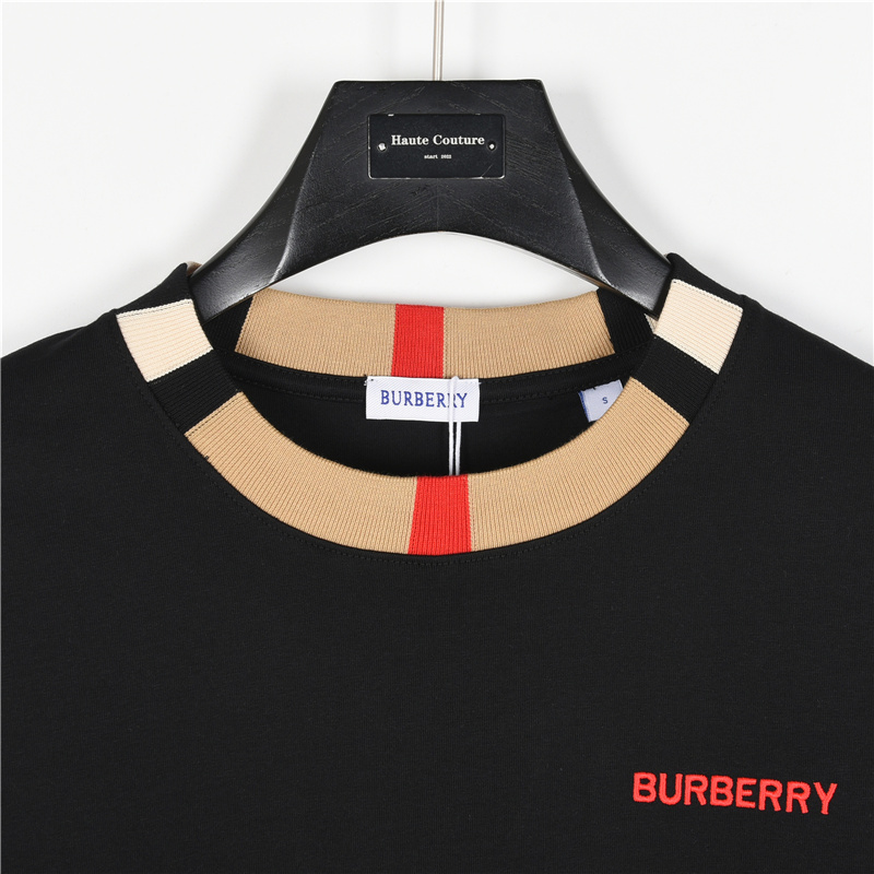 Burberry/巴宝莉 领口织带拼接长袖黑色 白色-Chinese UA Cheap High Quatity Brand Clothes Bags handbags Sneakers wholesale wholesaler seller from China Factory suppliers Fashion Clothing Shoes best Quality Beautiful Price Burberry/巴宝莉 领口织带拼接长袖黑色 白色