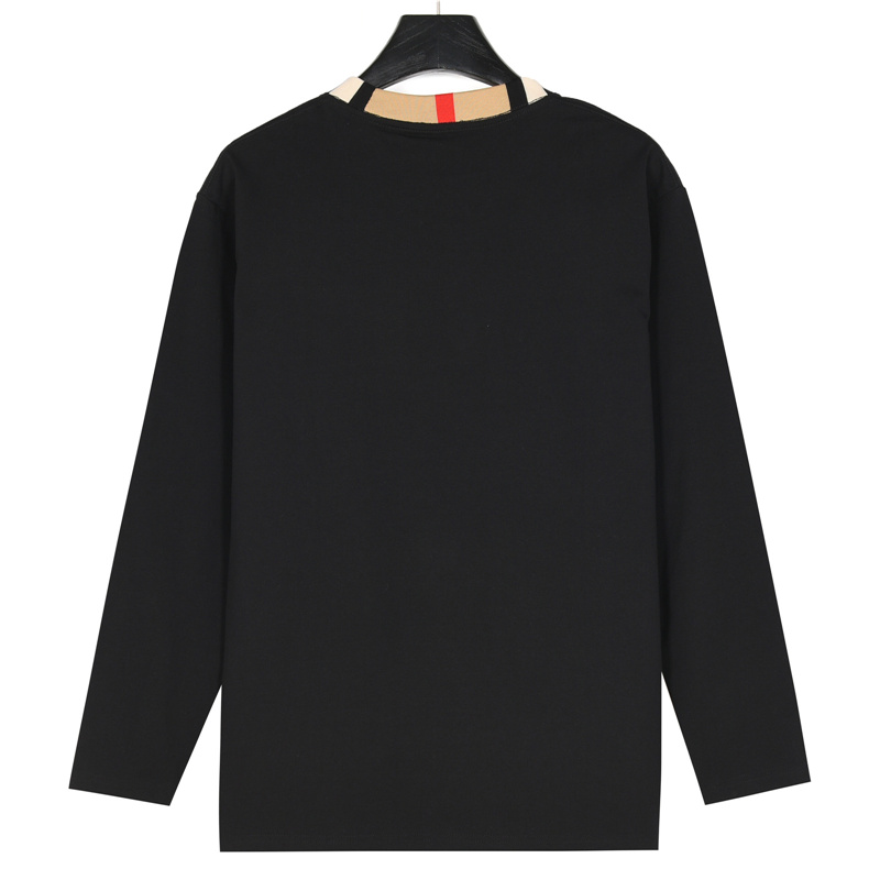 Burberry/巴宝莉 领口织带拼接长袖黑色 白色-Chinese UA Cheap High Quatity Brand Clothes Bags handbags Sneakers wholesale wholesaler seller from China Factory suppliers Fashion Clothing Shoes best Quality Beautiful Price Burberry/巴宝莉 领口织带拼接长袖黑色 白色