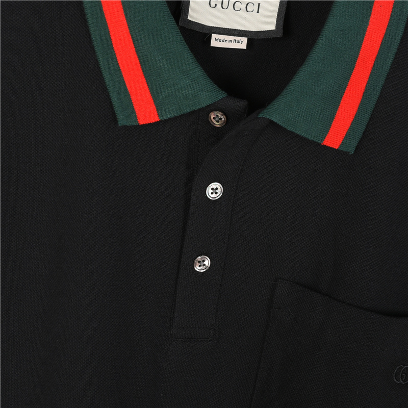 Gucci/古驰 G家彩条领短袖Polo衫