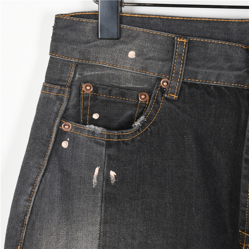 AcneStudios 25新款水洗手绘泼墨牛仔裤