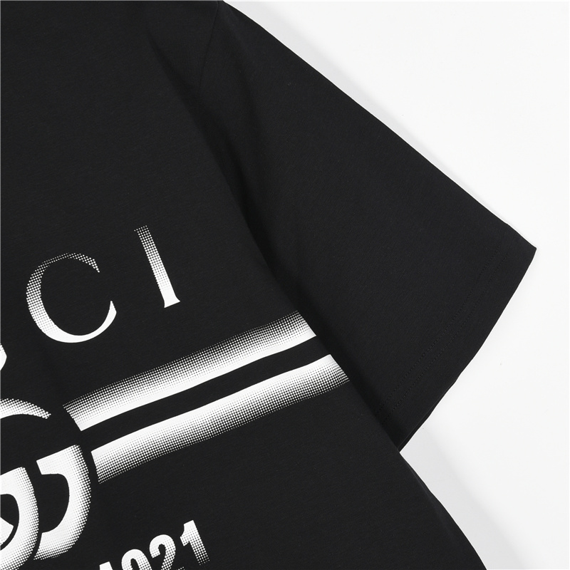 Gucci/古驰 渐变腰带印花短袖黑色 白色-Chinese UA Cheap High Quatity Brand Clothes Bags handbags Sneakers wholesale wholesaler seller from China Factory suppliers Fashion Clothing Shoes best Quality Beautiful Price Gucci/古驰 渐变腰带印花短袖黑色 白色