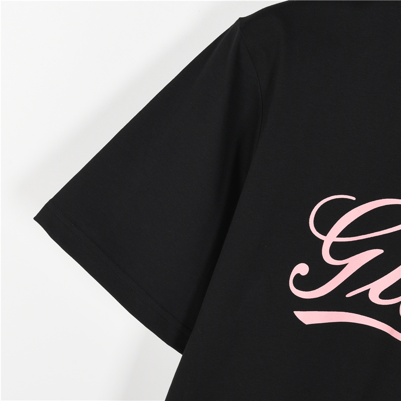 Gucci/古驰 粉色字母短袖T恤黑色 白色-Chinese UA Cheap High Quatity Brand Clothes Bags handbags Sneakers wholesale wholesaler seller from China Factory suppliers Fashion Clothing Shoes best Quality Beautiful Price Gucci/古驰 粉色字母短袖T恤黑色 白色
