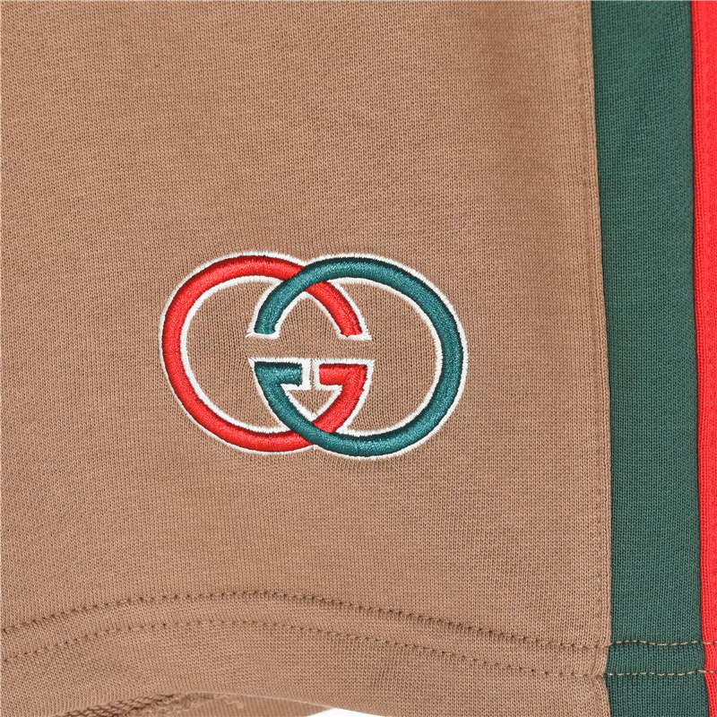 Gucci/古驰 侧边织带双G刺绣字母短裤